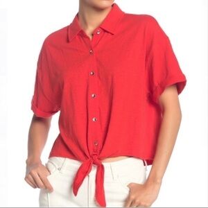 Splendid Button Down Top with Tie